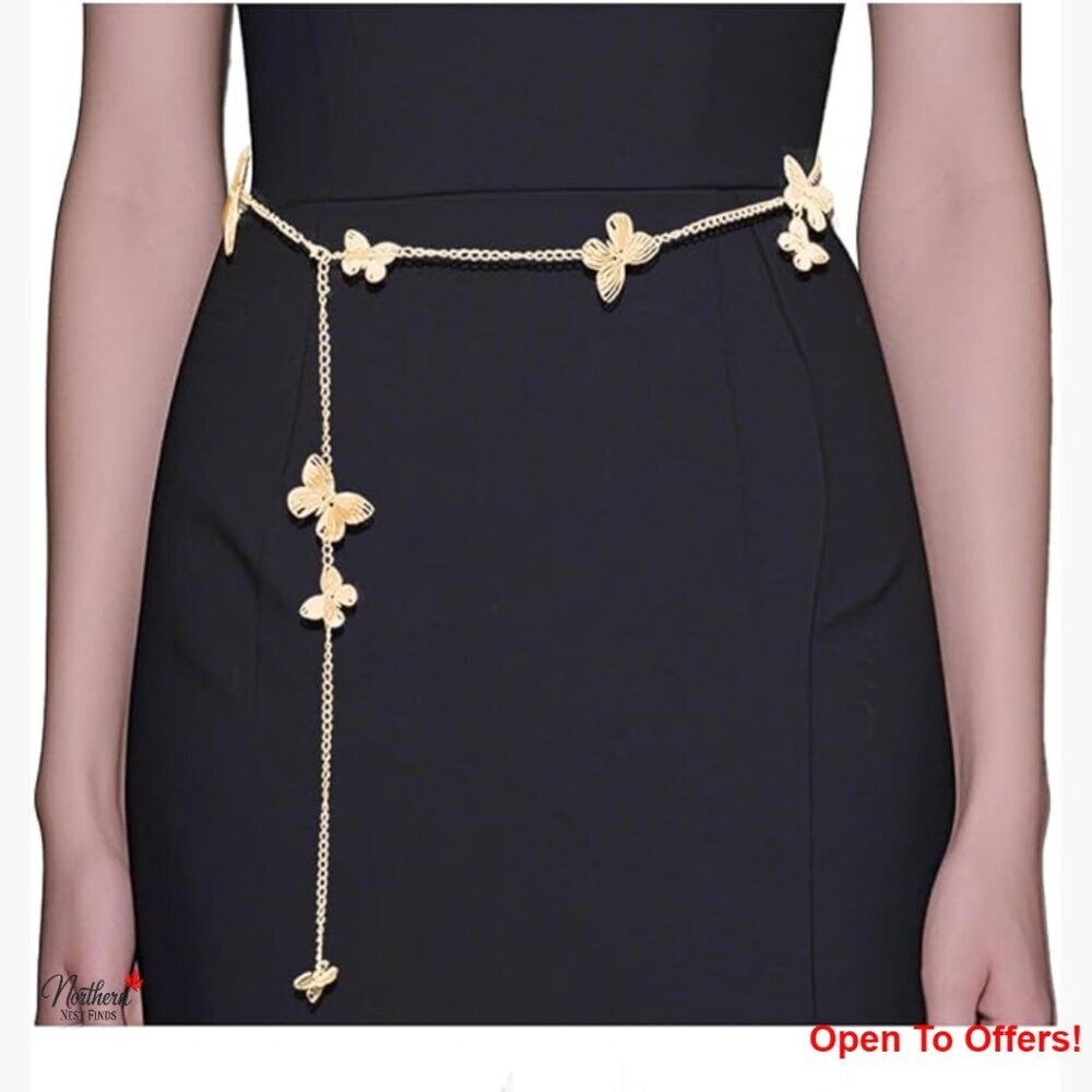 Butterfly Waist Chain Belt Adjustable Tassel Body Chain